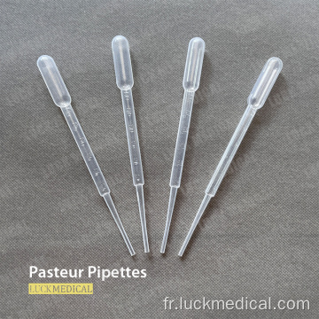 Pipette pasteur de promenade en plastique de transfert de laboratoire